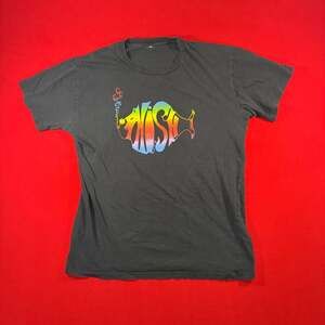 Vintage 90’s Phish Rainbow Fish Logo Band T-Shirt Navy Blue size Large